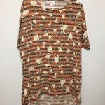 LuLaRoe Irma Orange Pattern High Low Tunic Small Photo 6