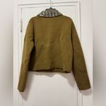 ZARA  100% WOOL JEWEL COLLAR Olive Green CARDIGAN medium Photo 6