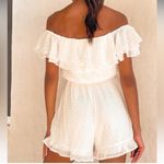 Lulus ⚜️ 3/$25 ⚜️ NWT  Frilled to Bits Swiss dot white romper, size XS. Photo 1