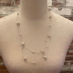 Charming Charlie Elegant Faux Silver Long Double Wrap Beaded Necklace Photo 0