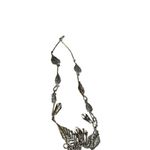Floral and leaf silver necklace statement piece artwork Photo 4