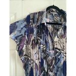 Ny Collection  Womens 2X Sheer Button Front Blouse Artsy Pleat‎ Photo 1