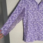 IBKUL 1/4 Zip Purple White Top Mesh Sides UPF Golf Athletic Activewear Outdoor Size L Photo 2