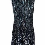 Aidan Mattox Cocktail Dress Sequined Sheath Scoop Neck Sleeveless Mesh 12 NWT Photo 5