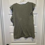 Time & Tru Green V Neck Flutter Sleeve Top size Large Photo 8