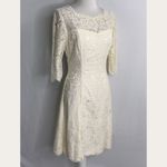 Eliza J  Cream Lace Overlay 3/4 Sleeves Sweetheart Special Event Dress Size 2 Photo 2
