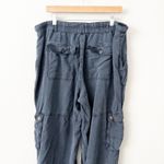 Anthropologie PILCRO x | Len Beach Cargo Pants Viscose Linen Navy Blue | 18W Photo 5