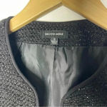 Saks 5th Avenue Sak Fifth Avenue Black Metallic Ruffle Shoulder Evening Jacket Size 2 Photo 2