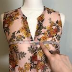 A New Day NWOT Pink Gold floral Print Button Up Blouse Top Photo 6