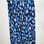 Monique Lhuillier ML Blue Black Melanie V-Neck Maxi Chiffon Dress size 6 Photo 9