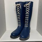 Ilse Jacobson Rubber rain boot tall lace up dark indigo EU 38 US 8 Blue Photo 1