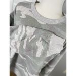 Aerie  Camo Sweatshirt Women's Medium Gray Green Side Slits Oversized Souchy Rib Photo 8