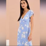 Omnes Woolf Short Sleeve Floral Slip Dress Blue 10 NWT Photo 3