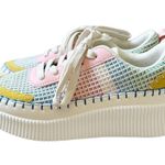 Nicole Miller Brita Mixed Woven Platform Wedge Sneakers Pastel Shoes 6.5 Women’s Photo 2