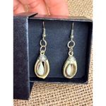 None Vintage Cowrie Shell Dangle Earrings With Fishhook Backs Photo 2