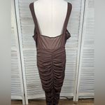 SheIn  Mesh Bodycon Dress Sleeveless with Underwire & Ruched Bottom Brown-1XL Photo 3