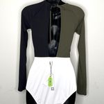 Sanctuary Color Block Long Sleeve One Piece Cutout Swimsuit Women’s Small ($119) Photo 4