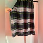 J.Crew  Back Tie Halter Top Blue Green Yellow Plaid Size 0 Sheer Layered Shimmer Photo 1