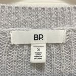 BP  Gray Ruffle Cold Shoulder Crew Neck Knit Long Sleeve Sweater Photo 6