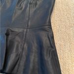 AQUA  Black Leather Strapless bustier Top Photo 2