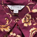 Nanette Lepore  Burgundy Floral Button-Down Midi Dress Size 10 Photo 6