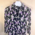 ZARA  Women's 2XL Floral Print Midi Shirt Dress Black Cottagecore‎ With Pockets Photo 2