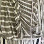 Banana Republic Striped Ruffle Shirt Small Brown White Ruched Y2K Work Blouse Photo 7