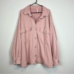 NAP Loungewear Pink Oversized Casual Shirt Jacket Shacket Size Medium Photo 3