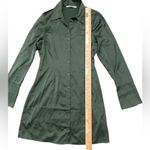 Abercrombie & Fitch Olive green long sleeve satin shirt dress Photo 2