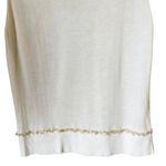 ESCADA SPORT Knit Tank White Sequins Trim Cotton Scoop Neck Sleeveless Medium Photo 3