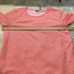 Chico's Size 3 Pink White Stripe Striped Ribbon Short Sleeve Comfy Cute Shirt Photo 2