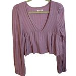 Urban Outfitters  LILAC VNECK CROPPED BABYDOLL BLOUSE Photo 1