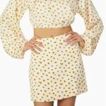 We Wore What New Mini Slip Skirt Ditsy Daisies Floral Ivory Multi Print Size Small Photo 0