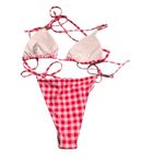 Gingham Pink Bikini Set Size M Photo 2