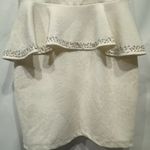 Cachet Cream Peplum Dress with Rhinestone Detail Photo 3