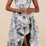 Elliatt Elliat Blossom Silver Jacquard High-Low Maxi Dress Size: XS Photo 0