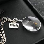 Beautiful dandelion pendant necklace faux fashion‎ jewelry Silver Photo 2