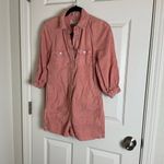 Pilcro Anthropologie  Rust Orange Stretch Linen Shorts Romper Size xxs Photo 3