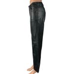 Elie Tahari Womens Black Faux Leather Straight Leg High Rise Ankle Pants Size 29 Photo 1