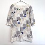 THREAD SOCIAL White Blue Patchwork Striped Floral Seersucker Eyelet Cotton Dress Size 6 Photo 11