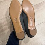 Theory NEW  Black Denim Canvas Peeptoe Bow Ballet Flats Size 37/7 US Photo 5