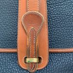 Dooney & Bourke Vintage Equestrian Bag-Navy pebbled leather with British tan trim Photo 9