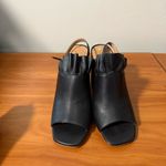 Nanette Lepore  Madeline Block Heel Black Slingback Peep Toe Square Toe Ruffle 10 Photo 1