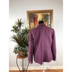Le Suit  Women Purple Black Tweed Jacket 12 Lapel Notch Collar Pockets 3 Buttons Photo 3