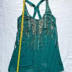Free People Ella Embellished Slip - Teal - S Photo 7