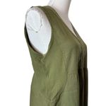 Made In Italy Linen Blend Midi Dress Size M Green Boho Lagenlook Quiet Luxury Photo 1
