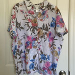 Alfred Dunner women’s floral button down cuffed sleeve shirt — XL Photo 0