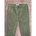 RISEN Jeans Womens Sage Green Distressed Ankle Raw Hem Size 30 Photo 1