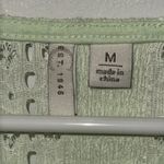 Cato  Eyelet Peplum Ruffle Short Sleeve Top Blouse Top Mint Green Women’s Medium Photo 3