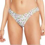 J.Crew Womens Bikini Bottoms Cheeky Mid-Rise High-Cut Leg Floral Blue XXL Photo 0